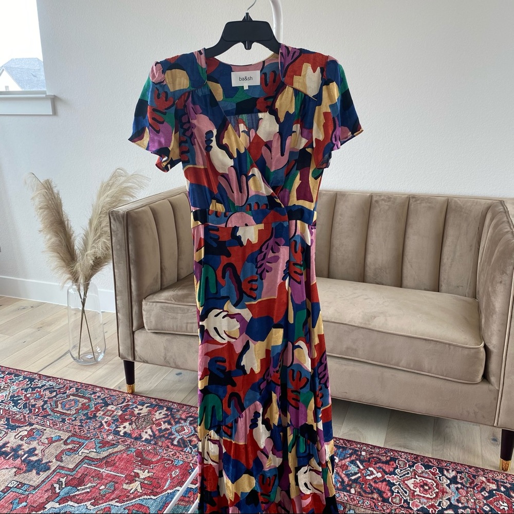 ba&sh multicolor woven maxi dress size 1